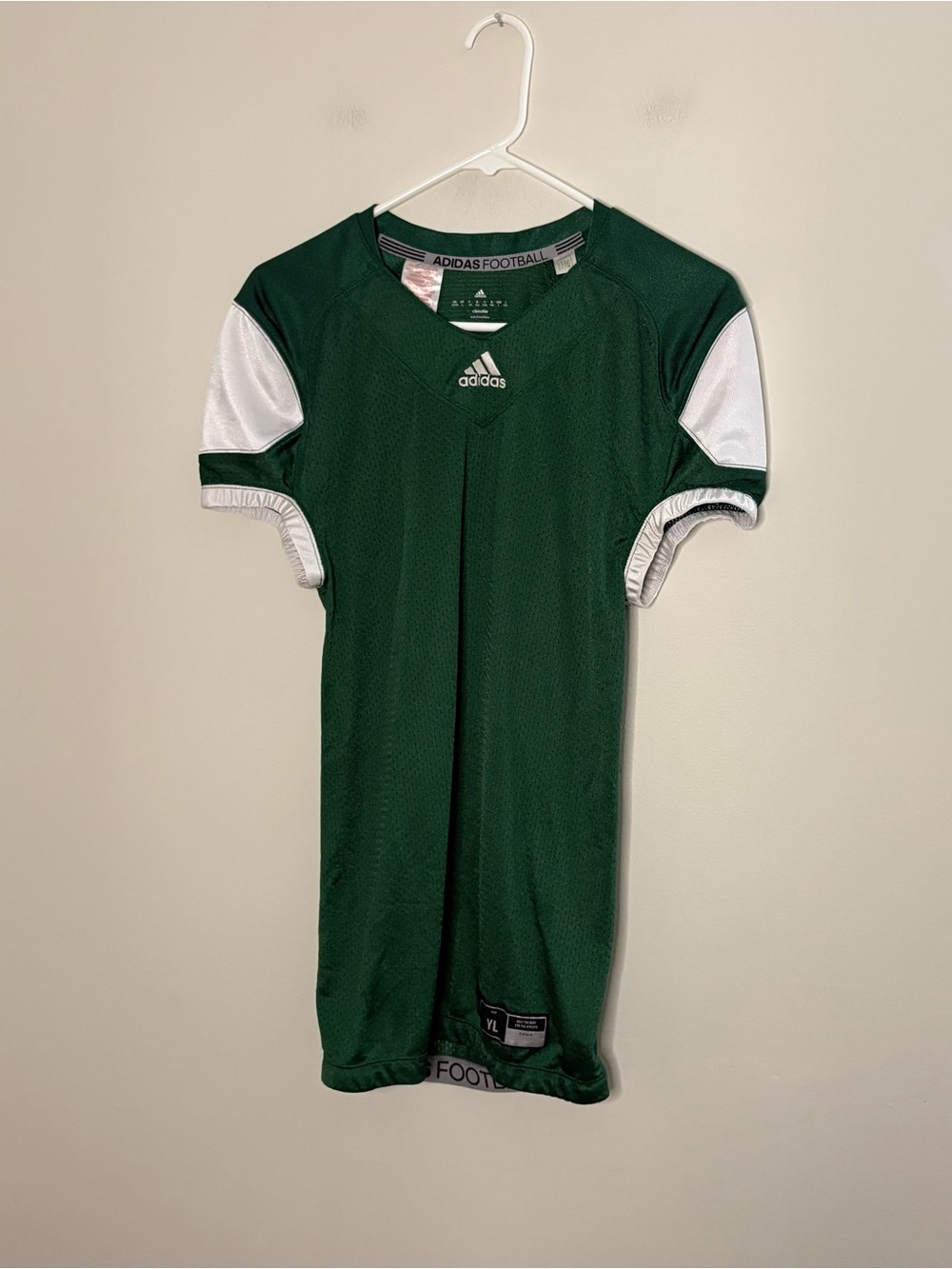 Adidas Football Youth Kids Boys Large Green Football Jersey Climalite Top